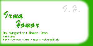 irma homor business card